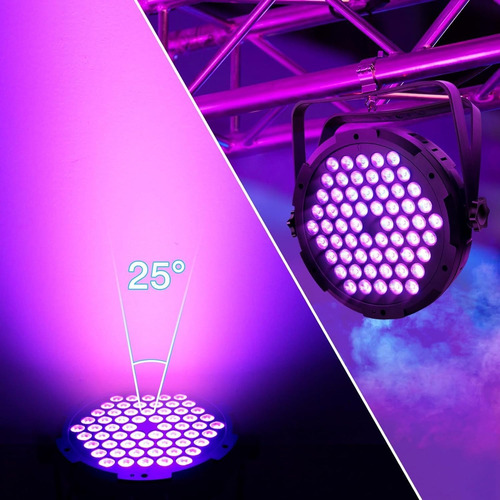 Canhão Par Luz 60 Leds Rgb 90w Dj Refletor Slim Strobo Dmx