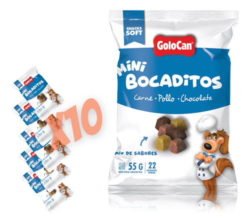 Golocan Bocaditos Chocolate Con Leche X 100 Gr X 10 Unidades