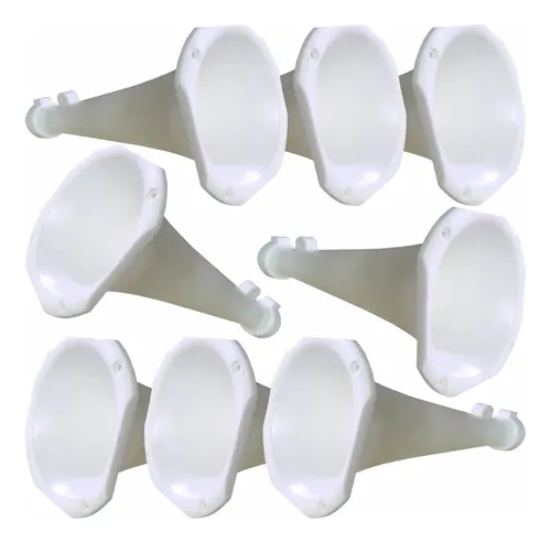 Kit 8 Boca Corneta Longa Branca Plástico Lc1425 Paredão Trio