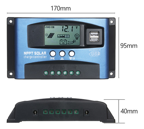 Controlador: Controlador Solar Duplo, Tela De Carga, Usb Mpp