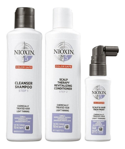 Kit Nioxin Hair System Nº 5 Sh 150ml  Cond 150ml  Scalp 50ml