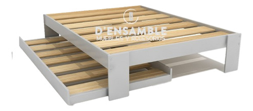 Base Canguro , Cama Queen Y Base Matrimonial Blanco/gris