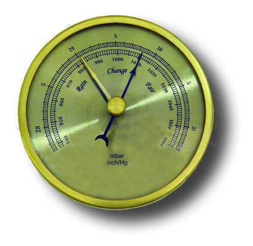 Barometro Analogico Caja Laton Esfera 3.0 In