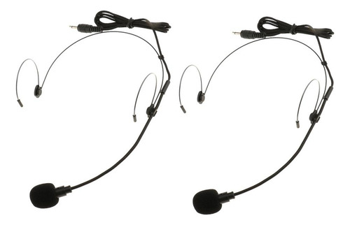 2x Auriculares Con Micrófono Diadema Color Negro Conector