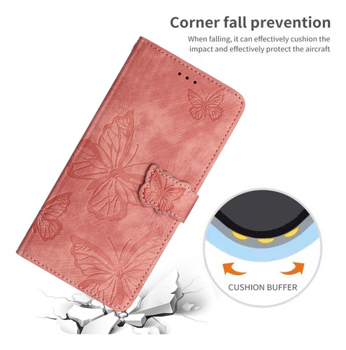 Funda Para Huawei Nova5t/honor 20/9x Lite, Cartera, Soporte Para Pulsera, Ranura Para Pulsera, Piel Estampada Con Mariposas