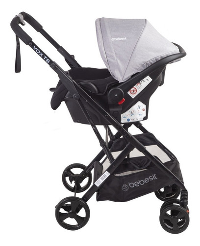 Imagen 2 de 4 de Coche de paseo Bebesit Travel system Vox gris con chasis color negro