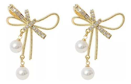 ~! Pendientes Inés Con Colgante De Perla En Forma De Encaje