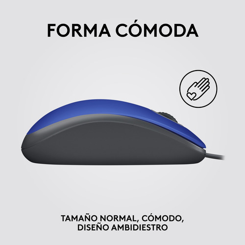 Logitech M110 Mouse Con Cable Usb Azul