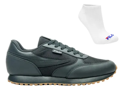 Kit Tênis Masculino Casual Fila Renno Classic + Par De Meias - R$ 257