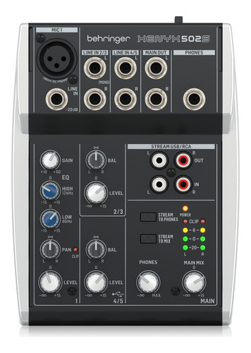 Consola Behringer Xenyx 502s 3 Canales Mixer Estudio Usb