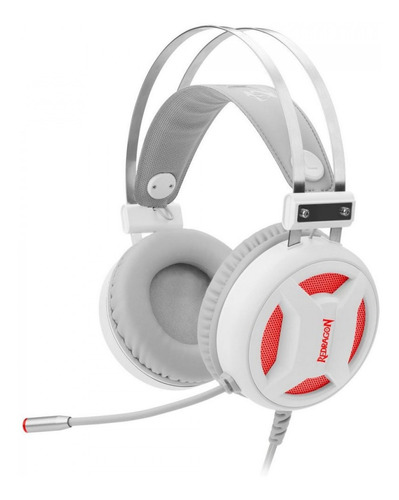 Headset Gamer Redragon Minos H210w Usb Lunar White Branco Cor Branco
