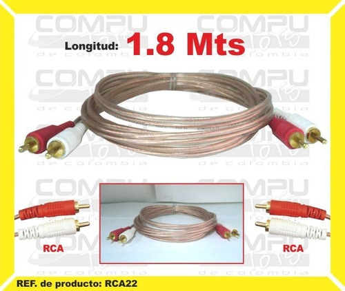 Cable Conector Rca Macho 2x2 2 M Ref: Rca22 Computoys Sas