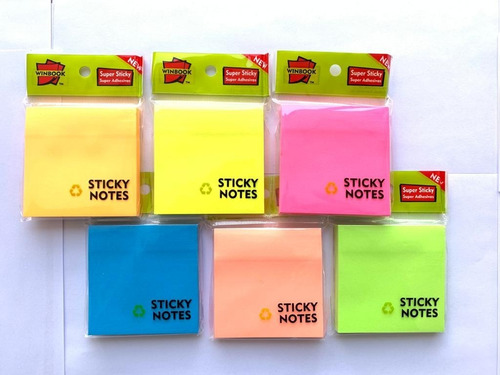 Notas Adhesivas Colores 76*76 Mm Neon Paq*12 Tacos