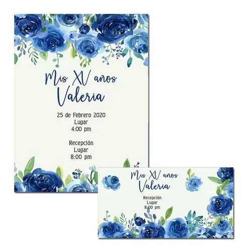Invitacion Digital Flores Azules Vintage Boda Xv Años | Meses sin intereses Invitacion Digital Flores Azules Vintage Boda Xv Años | Meses sin intereses