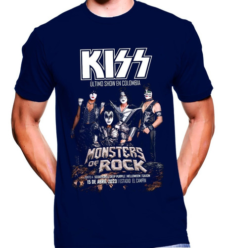 Camiseta Rock Estampada Monsters Of Rock Diseño Kiss 