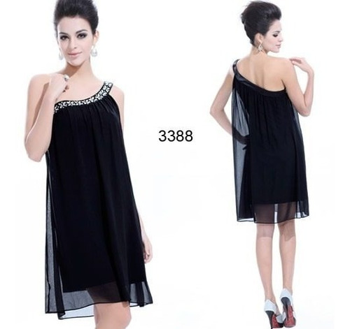 Vestido Fiesta Corto Negro Todos Los Talles Hasa 7xl