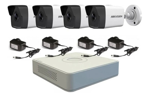 Kit Ip Full Poe Cctv Hikvision Nvr 8 Canales + 4 Cam Bullet