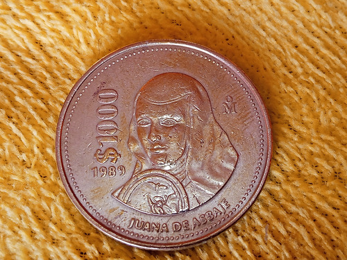 Moneda De 1000 Pesos Juana De Asbaje Año 1989 (Usado)
