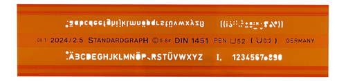 Normógrafo (plantilla De Letras) Standardgraph  2.5mm