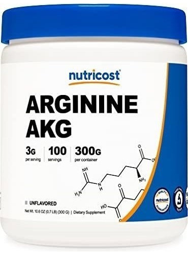 Polvo De Arginina Akg Nutricost 300 Gramos De Aakg 3g Por Po