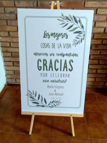 Imagen 3 de 9 de Cartel Mural Bodas Grande 90x60 Cm Para Puerta