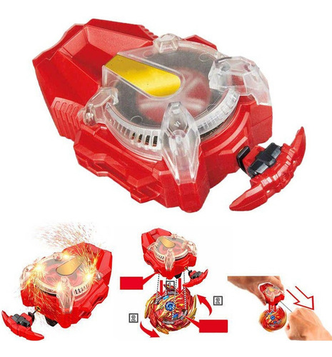 Lanzador de cuerdas Beyblade Burst Sparking Superking Faisca Dir. Color: rojo