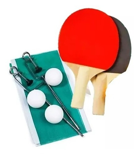 Imagen 1 de 8 de Set Ping Pong 2 Paletas + 3 Pelotas + Red Con Soportes Faydi