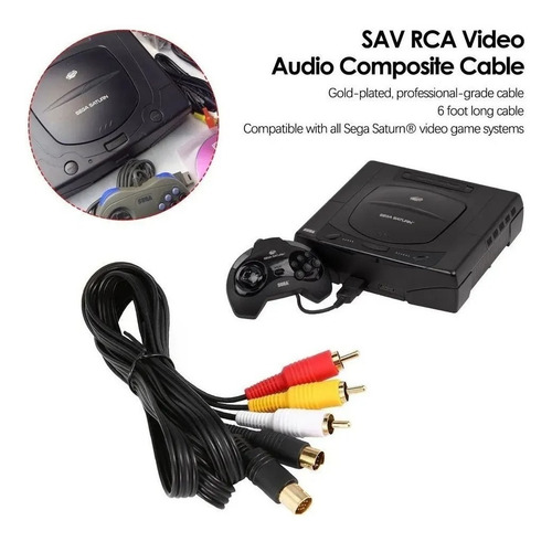 Cabo Composto Av + Svideo Banhado A Ouro Sega Saturno Saturn