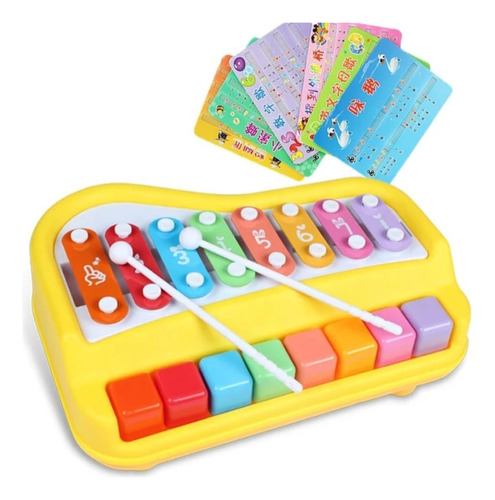 Xilófono De Piano Para Bebé 2 En 1 Para Niños Instrumento Mu