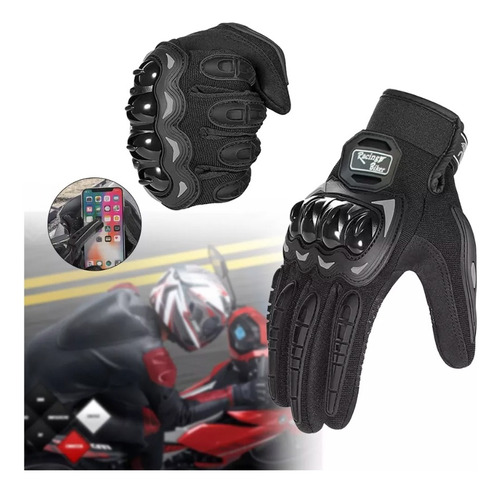 Guantes De Cuero Con Pantalla Táctil Para Motocicleta