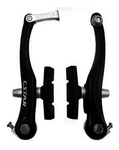 Imagen 2 de 6 de Kit Frenos Para Bicicleta V-brake C-star Aluminio Negro