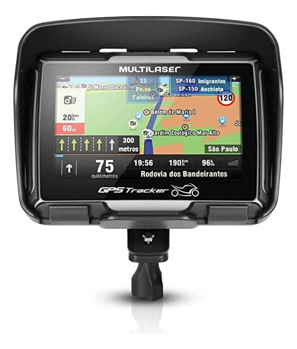 Navegador Gps Para Moto Multilaser Lcd 4,3 Tracker Gp040 Cor Preto