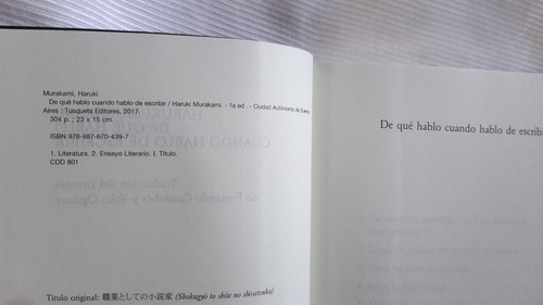 Imagen 3 de 6 de De Que Hablo Cuando Hablo De Escribir Haruki Murakami Tusque