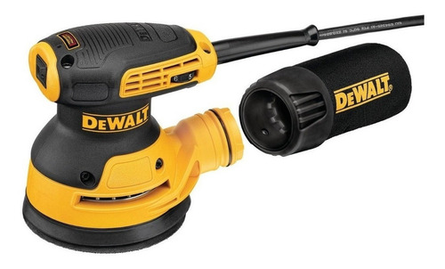 Lijadora  profesional  orbital DeWalt DWE6423K con sistema velcro  amarilla 120V