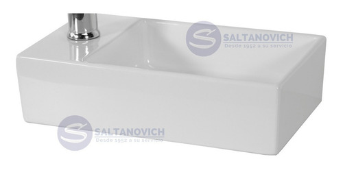Imagen 3 de 3 de Bacha De Apoyo Gulliart Due Loza 42x24x11cm 1 Agujero Blanca