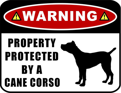 Pcscp Advertencia Propiedad Protegida Un Cane Corso Silueta