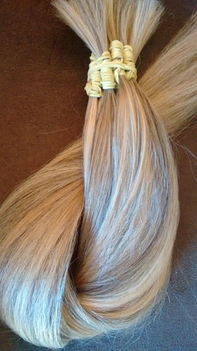 Imagem 1 de 3 de Cabelo Humano Loiro Mechado 50g 45cm Mega Hair