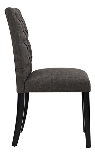 Silla De Comedor Moderna Tapizada Con Botones Capitoné Marró