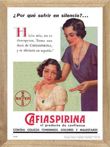 Cafiaspirina , Cuadro, Publicidad,medicinal, Poster    M656