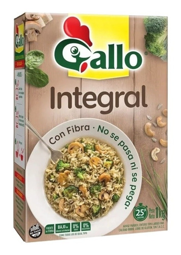 Arroz Gallo Integral De 1kg Pack 3u