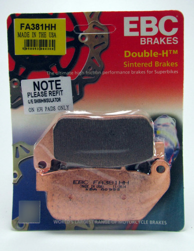 Pastilla Freno Ebc Fa381hh Harley Xl 883 R Roadster 11-13
