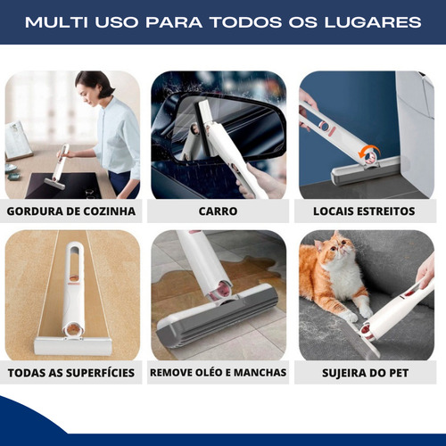 Limpador De Vidros Magnético + Mini Mop Portátil Kit Limpeza