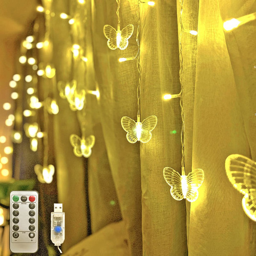 Guirnalda De Luces De Hadas De Mariposa Con Enchufe Usb, 8 M