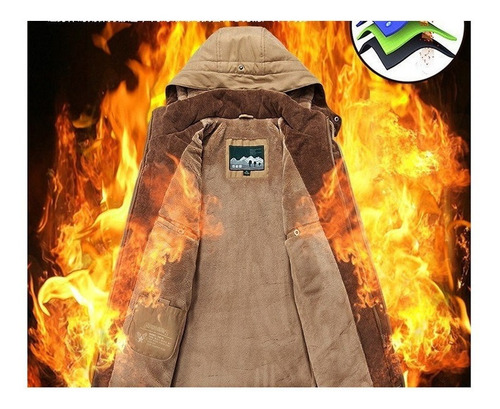 Chamarra Polar Con Capucha Para Hombre, Abrigo Militar