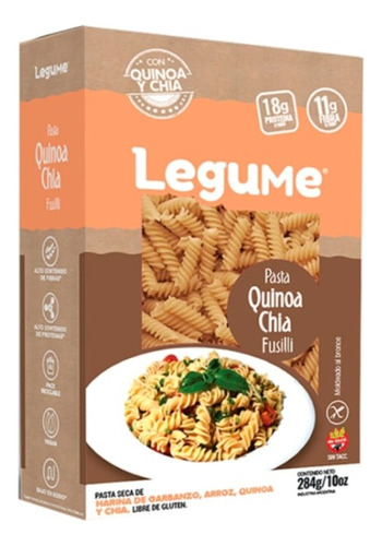 Pasta Fusilli Quinoa Chia X 284 Gr - Legume