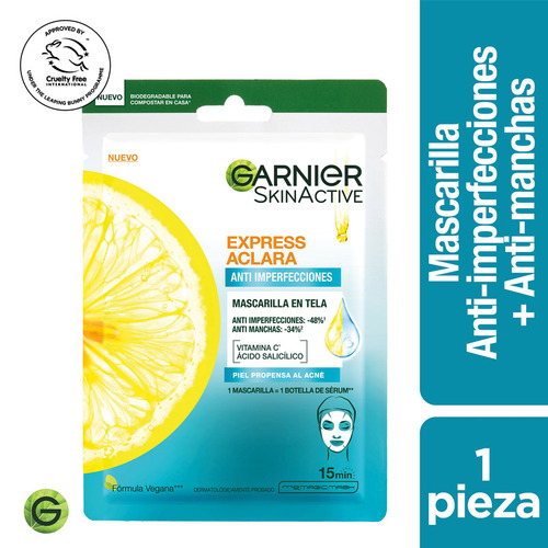 Garnier Express Aclara Mascarilla Anti Acne 28g