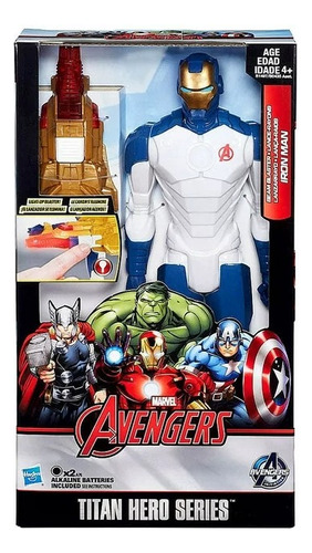 Figura De Acción 30cm Iron Man Blanco Titan Hero - Hasbro 