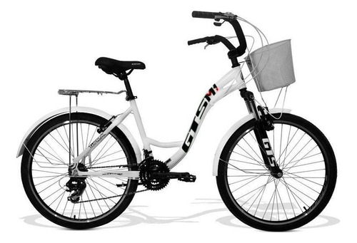 Bicicleta Feminina Aro 26 21v Freio V-brake Walk Urbano Cor Branco
