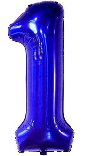 Globo Azul Número Uno Para Primer Cumpleaños, 40 Pulgadas.