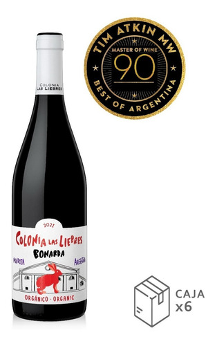 Imagen 2 de 2 de Vino Orgánico Colonia Las Liebres Bonarda Clásica Caja X6